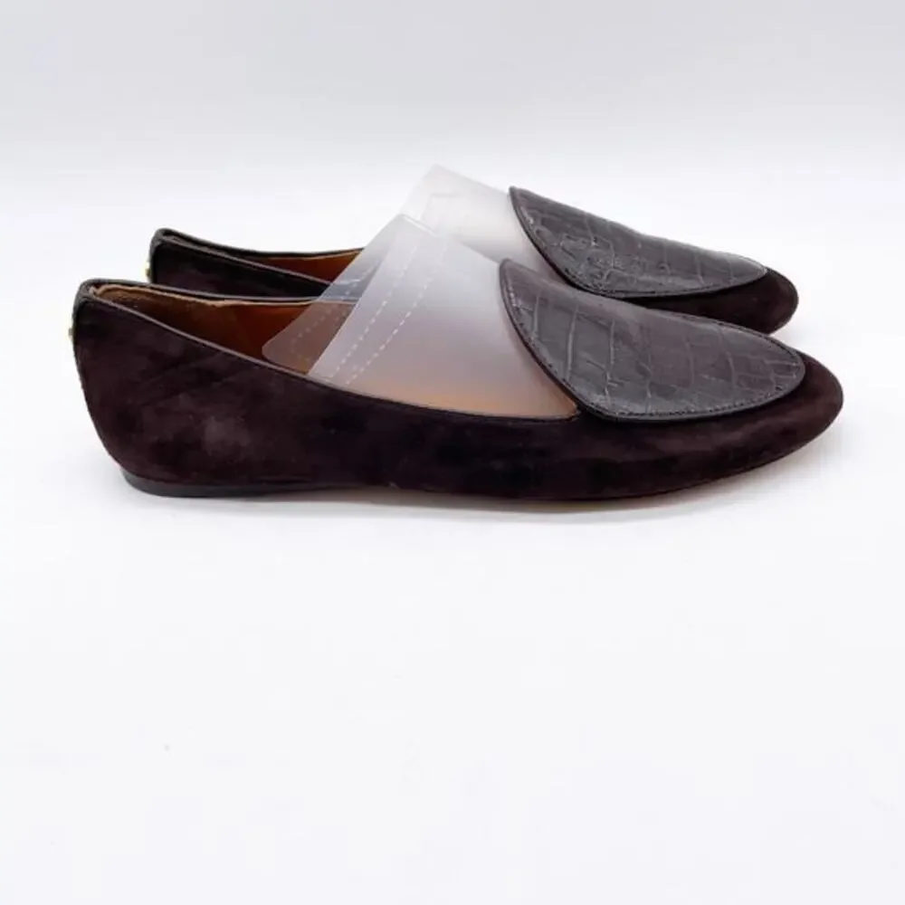 Tory Burch Women's Benton Apron Toe Loafers Flats Brown Shoes Size 6.5‎